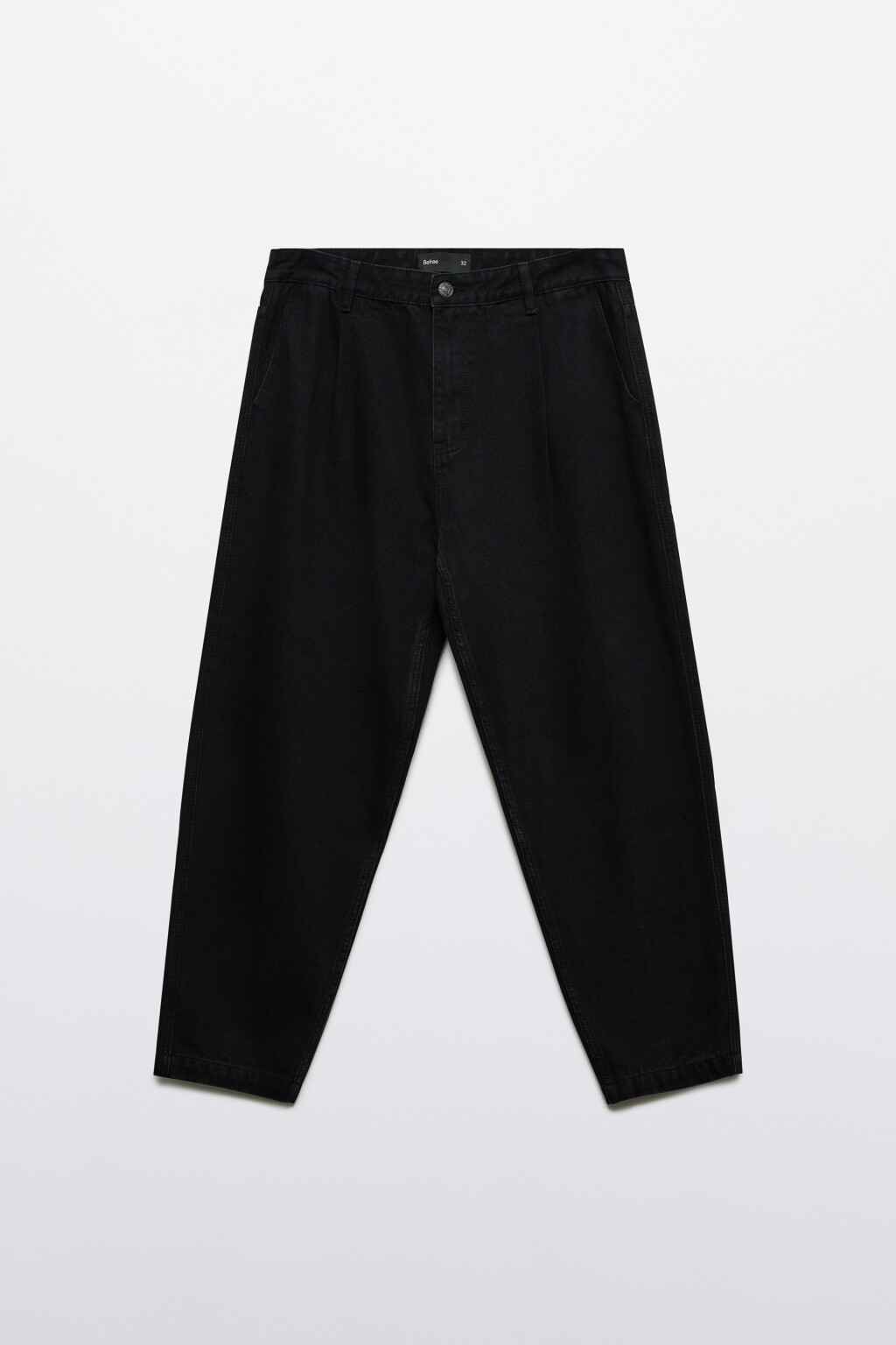 Джинсы-бананы со складками на поясе - цвет черный - 7