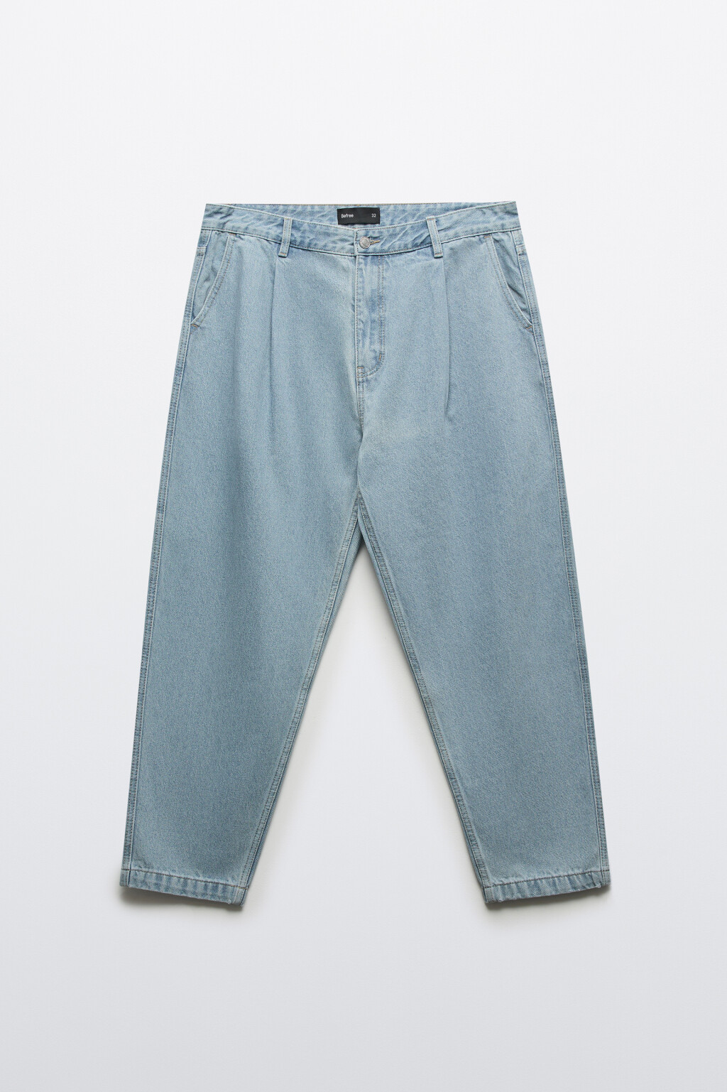 Джинсы-бананы со складками на поясе - цвет голубой - 1