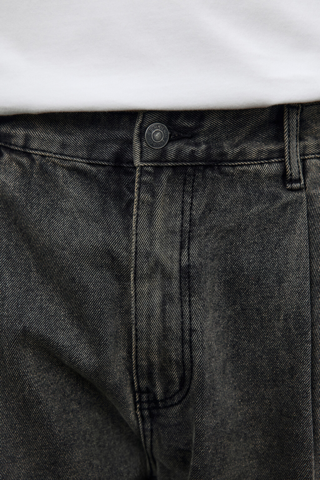 Джинсы-бананы со складками на поясе - цвет серый - 5