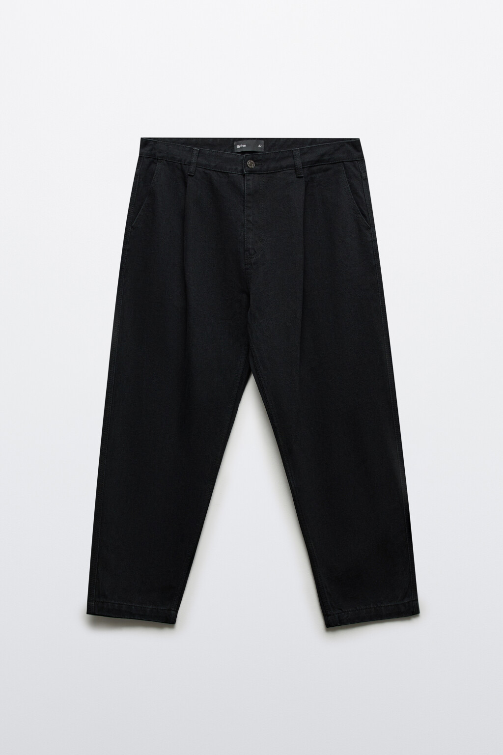 Джинсы-бананы со складками на поясе - цвет черный - 1