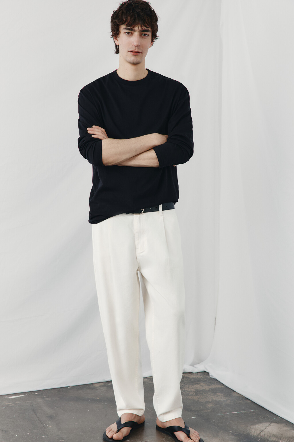 Джинсы-баллон со средней посадкой - цвет белый - 1