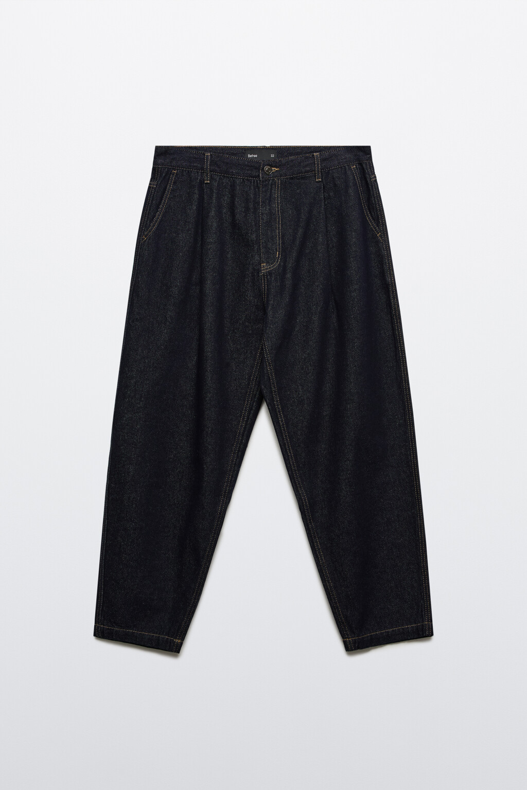 Джинсы-бананы со складками на поясе - цвет синий - 7