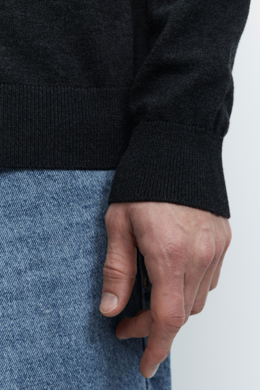 Водолазка вязаная хлопковая с воротником-стойкой - цвет серый - 6