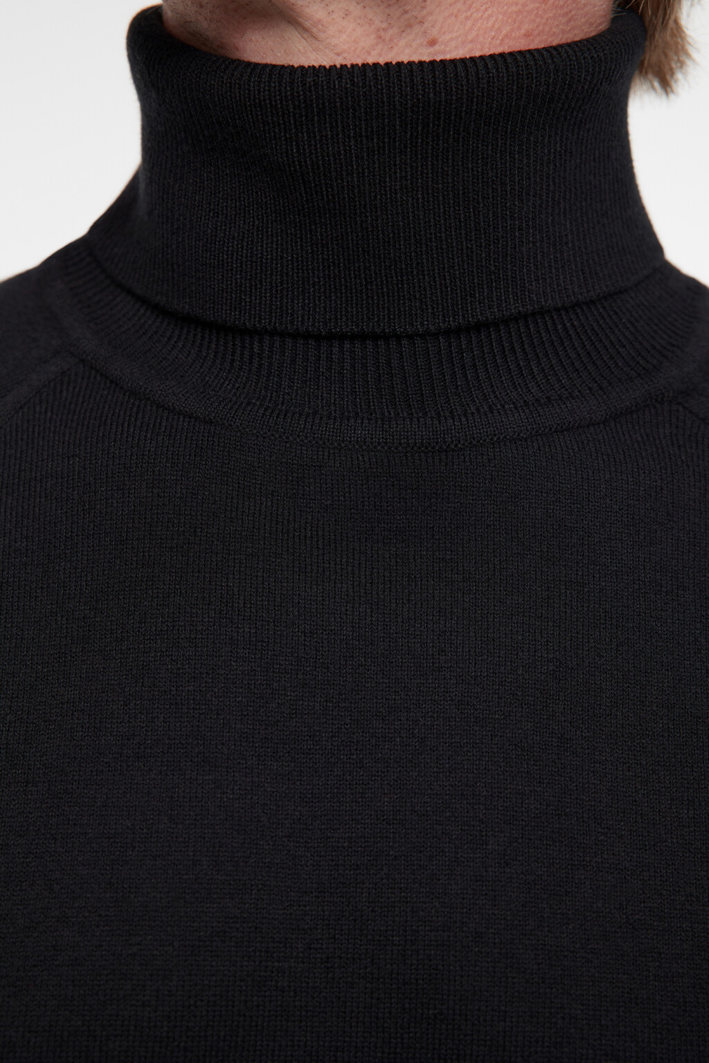 Водолазка вязаная хлопковая с воротником-стойкой - цвет черный - 6