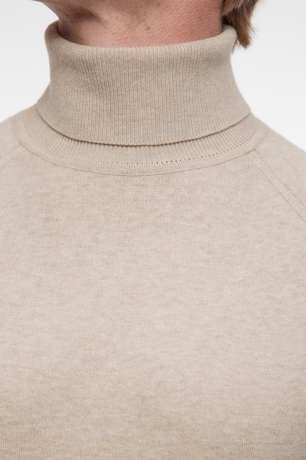 Водолазка вязаная хлопковая с воротником-стойкой - цвет бежевый - 6