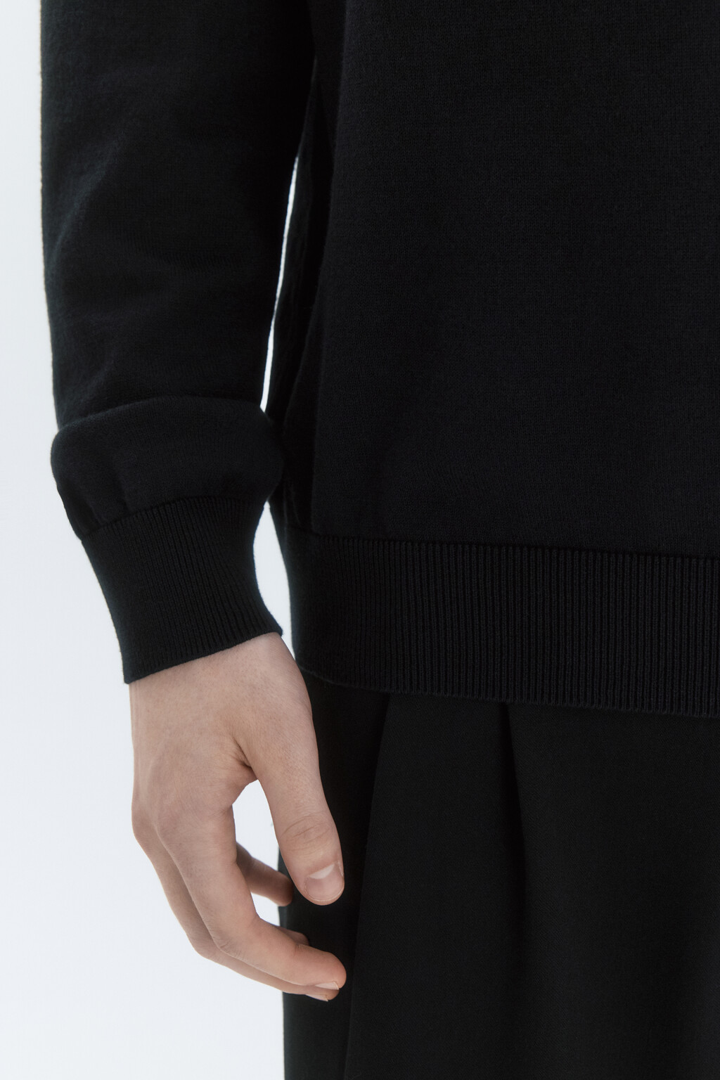 Водолазка базовая хлопковая с воротником - цвет черный - 7