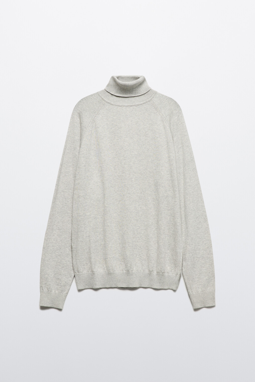 Водолазка вязаная хлопковая с воротником-гольф - цвет серый - 8