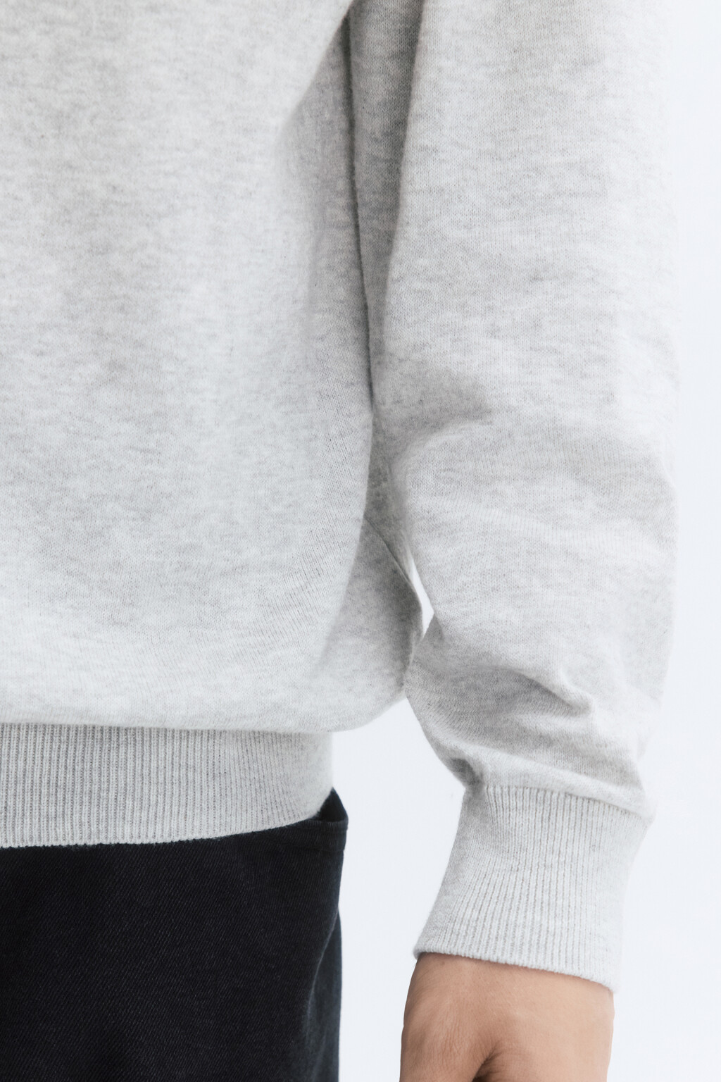Водолазка вязаная хлопковая с воротником-гольф - цвет серый - 7
