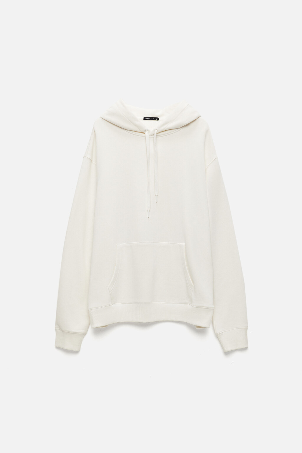 Худи свободного кроя базовая с капюшоном и карманом - цвет белый - 11