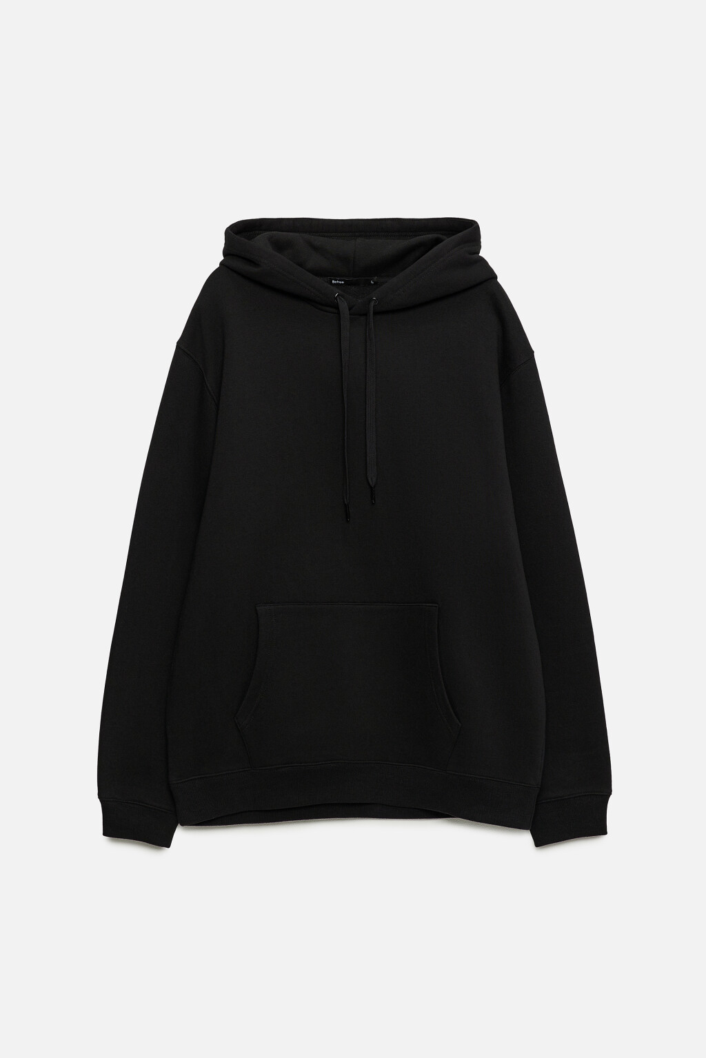 Худи oversize базовая с капюшоном и карманом - цвет черный - 8