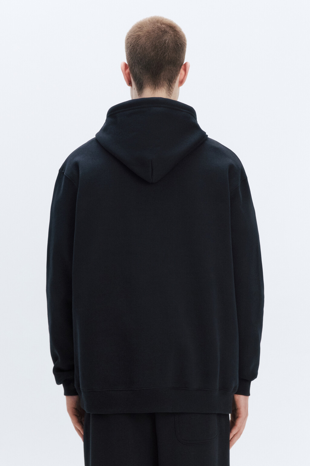 Худи базовая утепленная с капюшоном - цвет черный - 5
