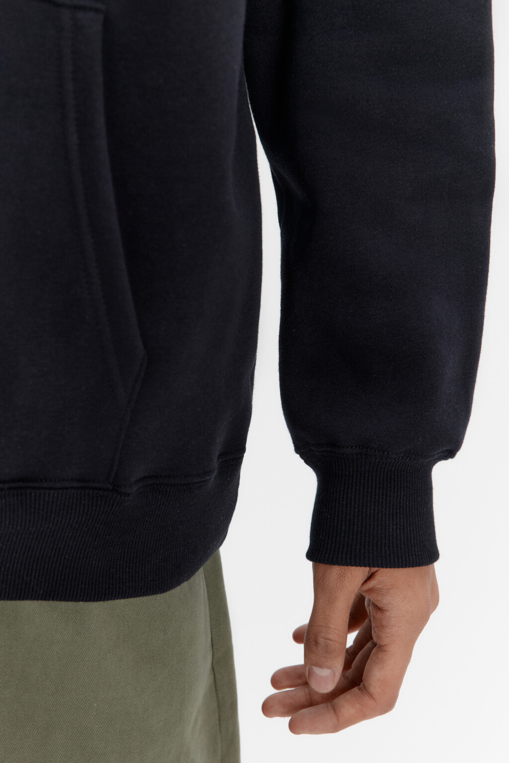 Худи базовая утепленная с капюшоном - цвет черный - 7