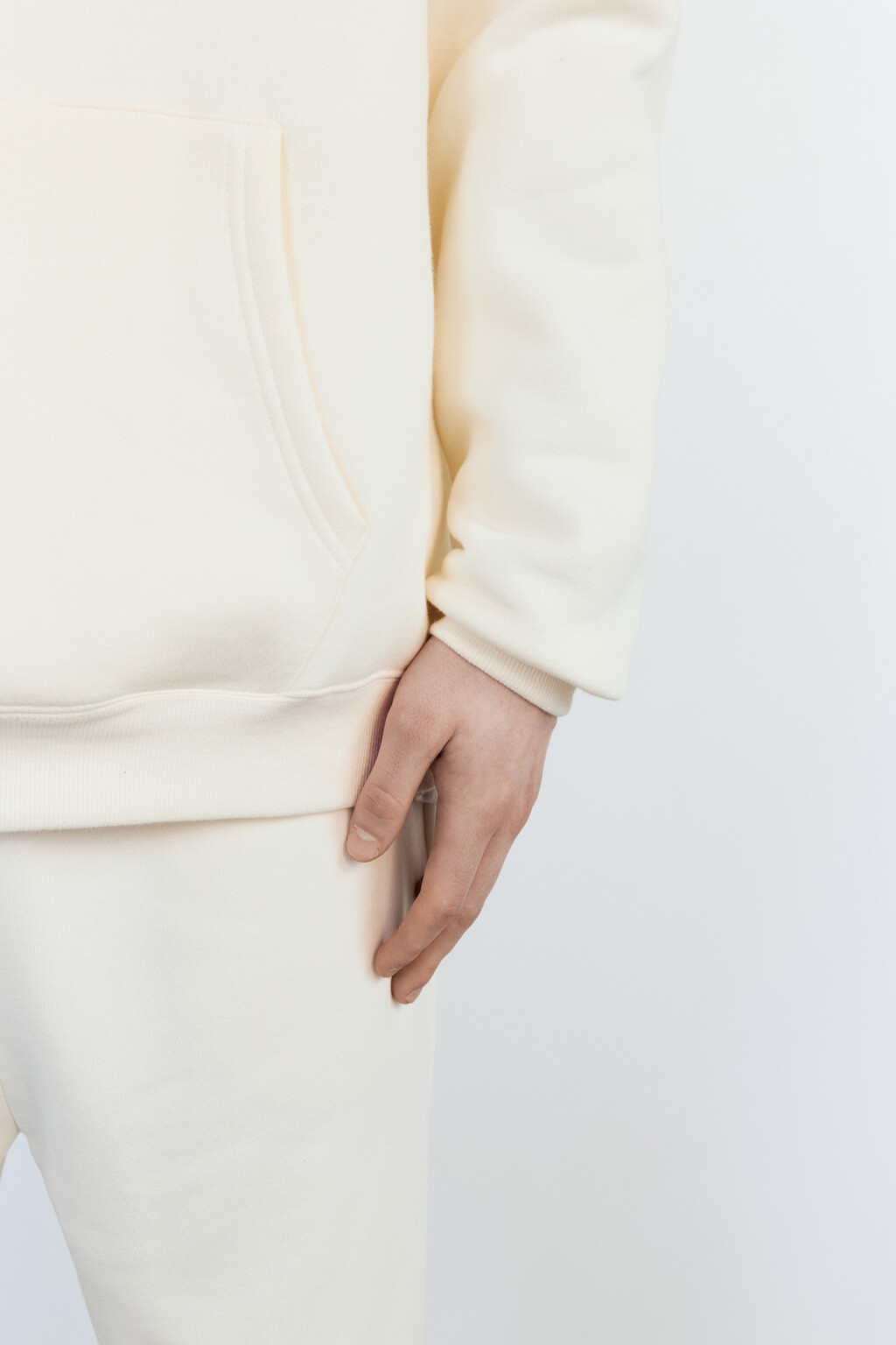 Худи базовая утепленная с капюшоном - цвет молочный - 7
