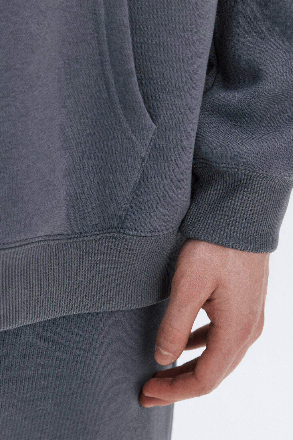 Худи базовая утепленная с капюшоном - цвет серый - 7