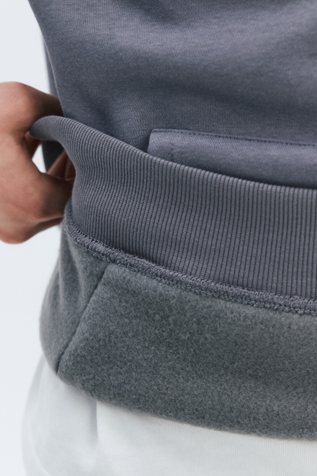 Худи базовая утепленная с капюшоном - цвет серый - 8