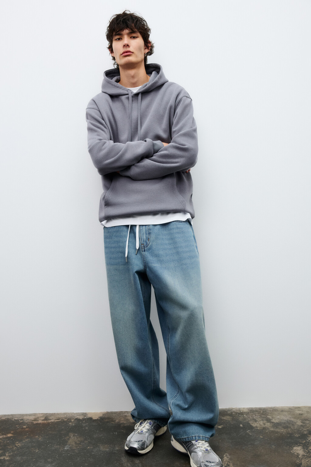 Худи утепленная с капюшоном - цвет серый - 2