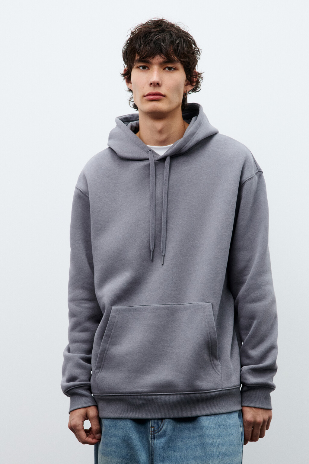 Худи утепленная с капюшоном - цвет серый - 3