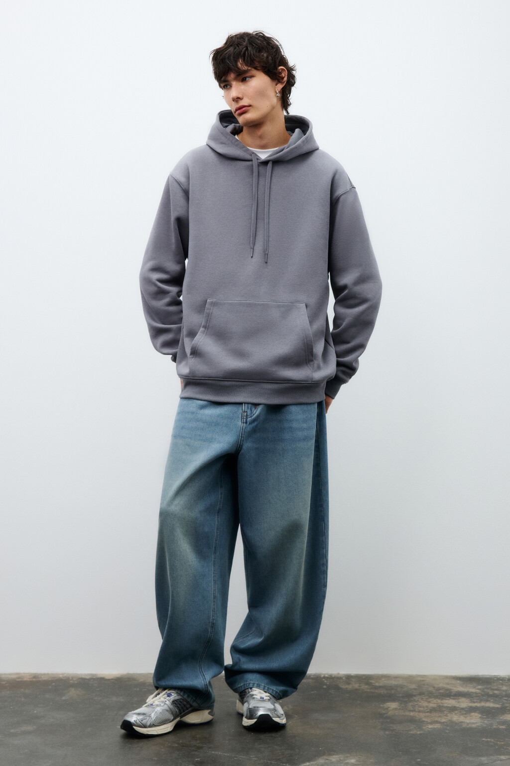 Худи утепленная с капюшоном - цвет серый - 5