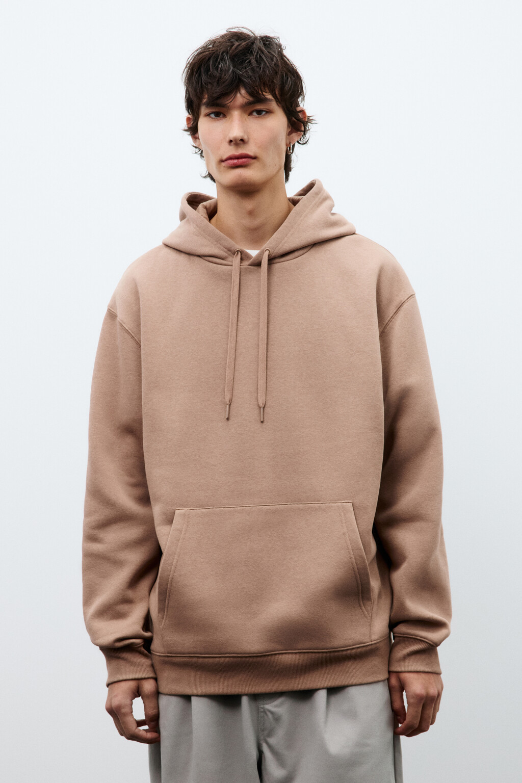 Худи утепленная с капюшоном - цвет коричневый - 2