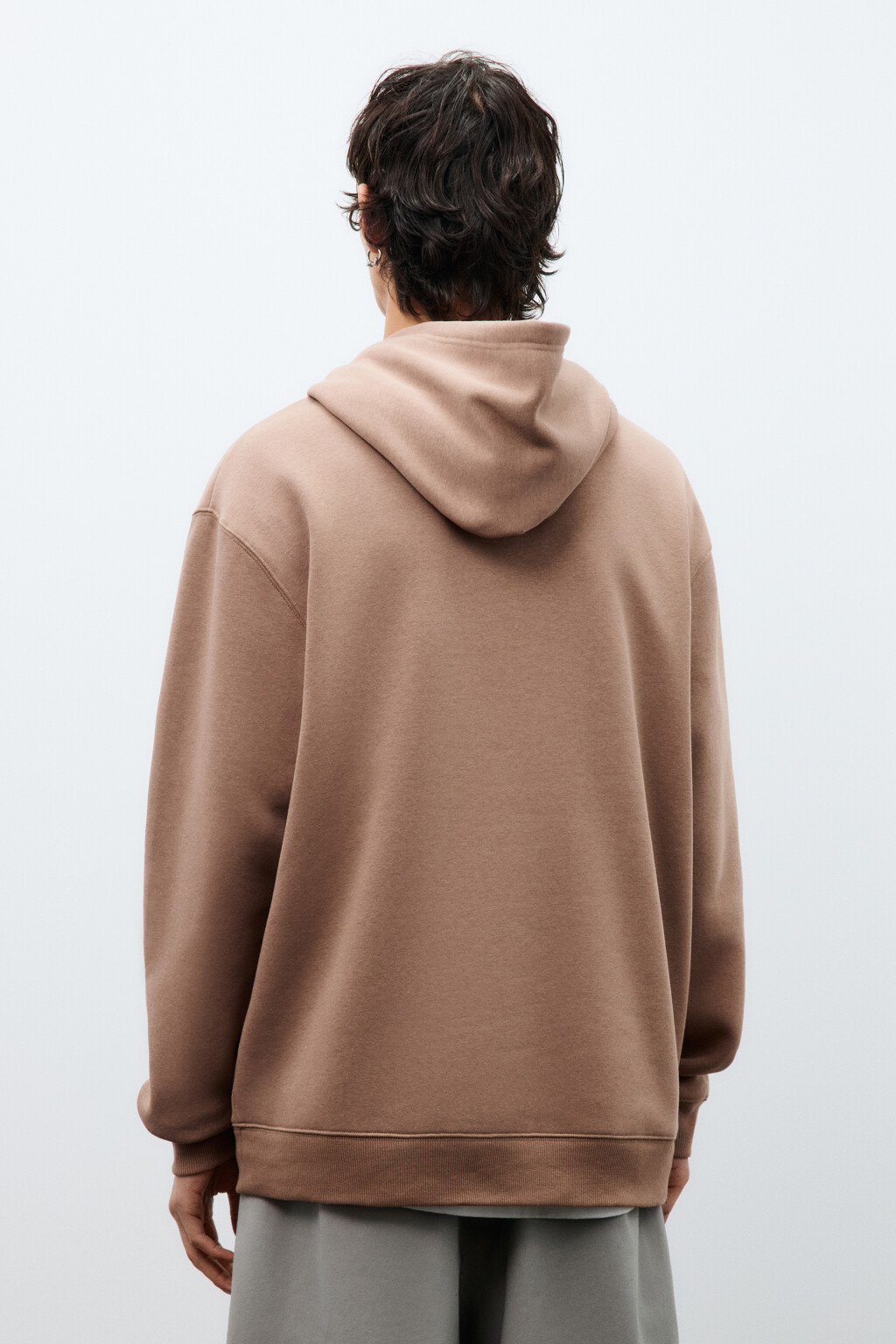 Худи утепленная с капюшоном - цвет коричневый - 3