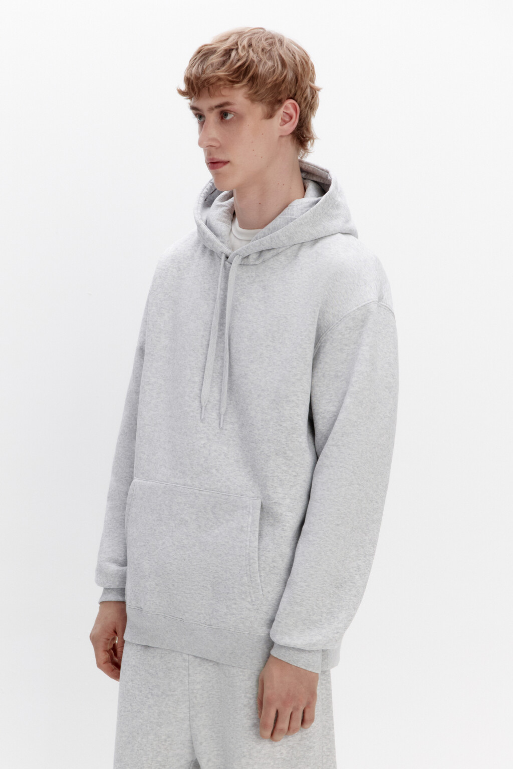 Худи базовая утепленная с капюшоном - цвет серый - 3