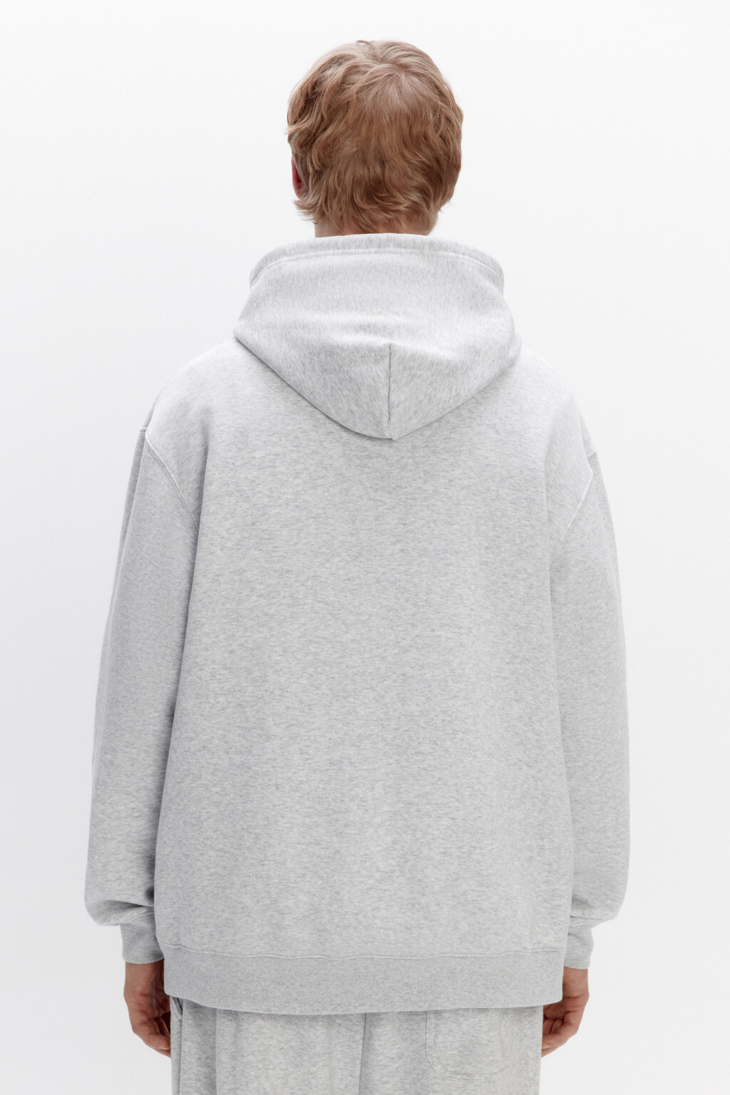 Худи базовая утепленная с капюшоном - цвет серый - 4
