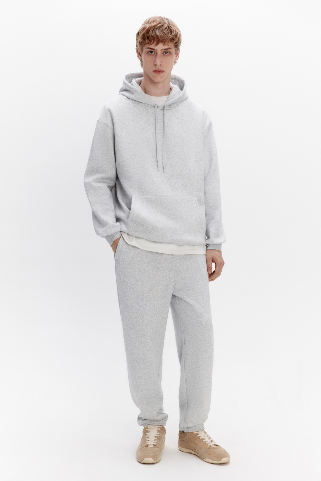 Худи базовая утепленная с капюшоном - цвет серый - 5