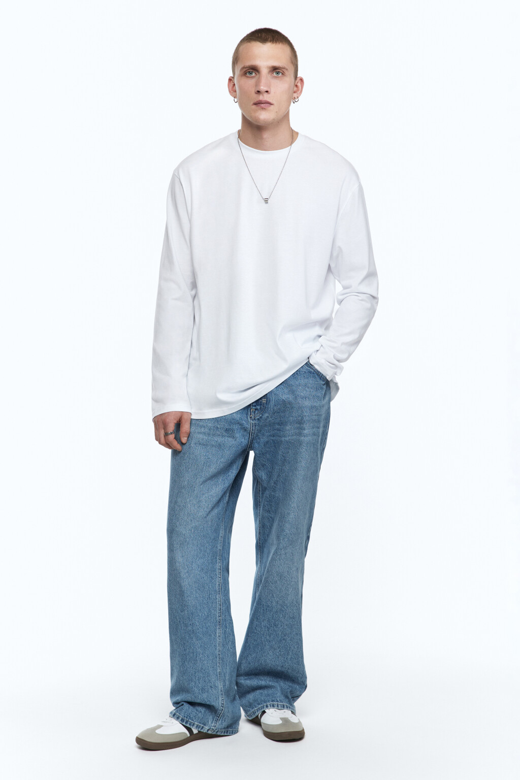 Лонгслив ManBasicLong базовый хлопковый - цвет белый - 5