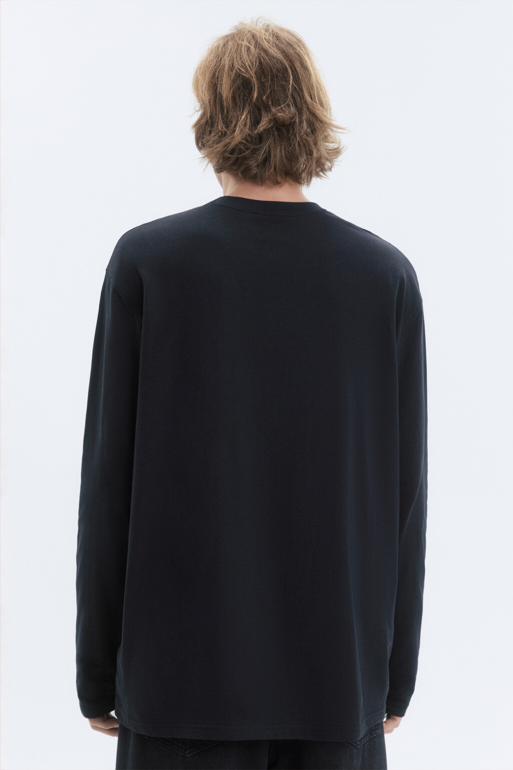 Лонгслив oversize базовый из хлопка - цвет черный - 5