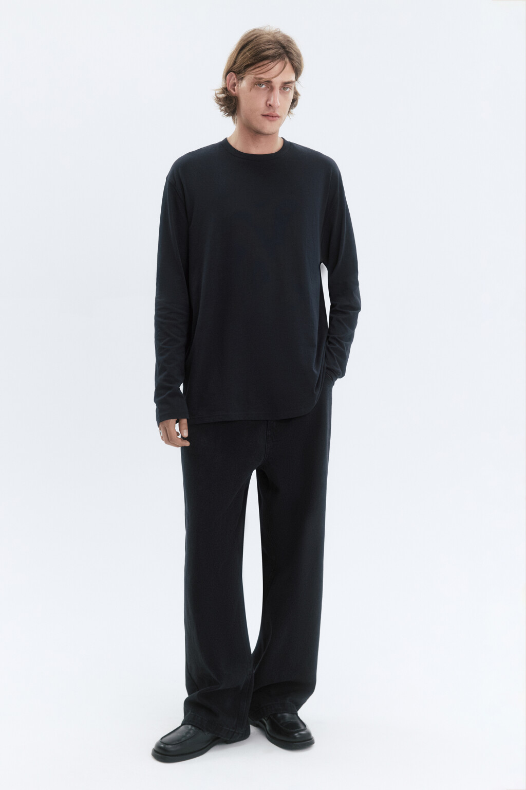 Лонгслив oversize базовый из хлопка - цвет черный - 6