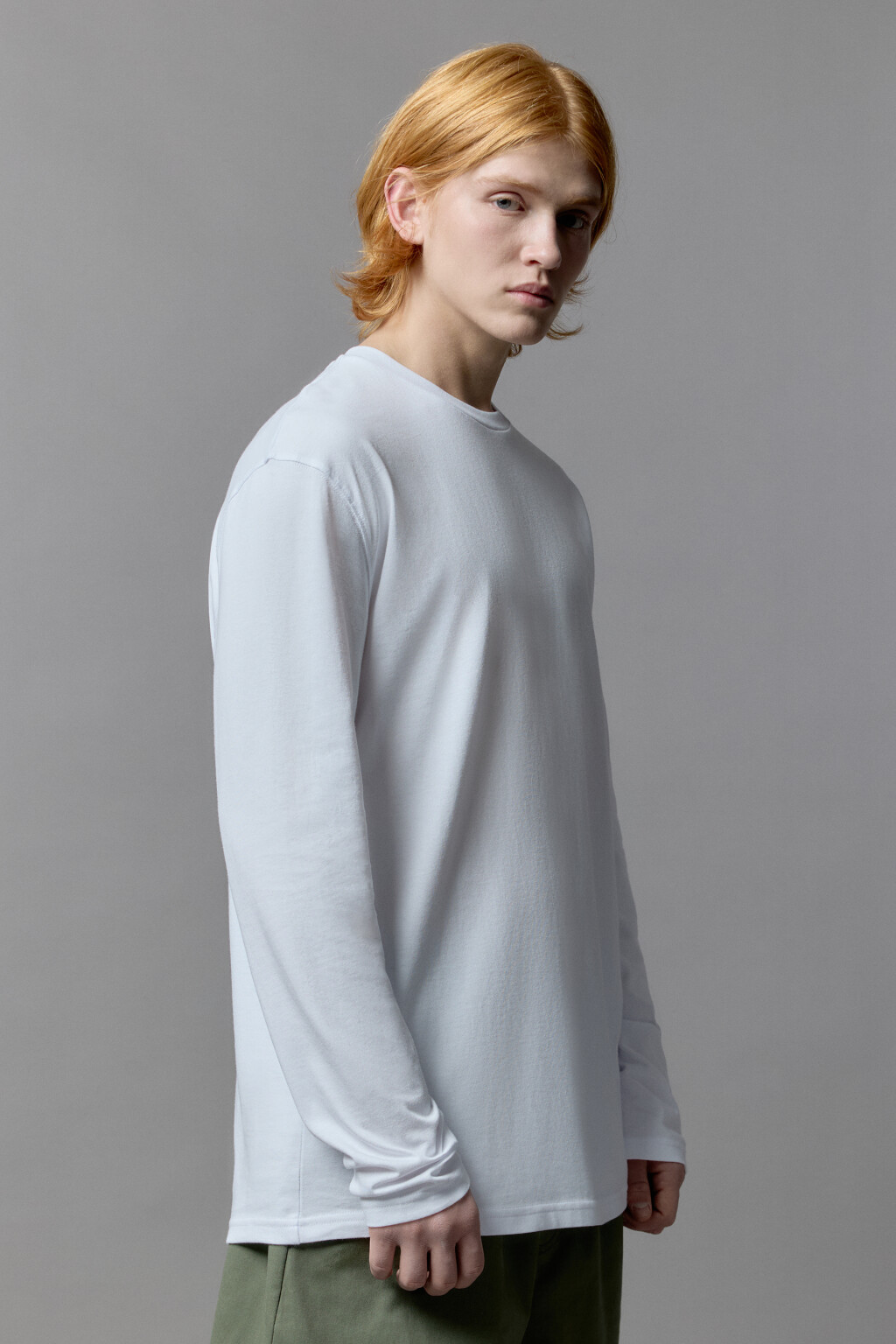 Лонгслив oversize базовый из хлопка - цвет белый - 3