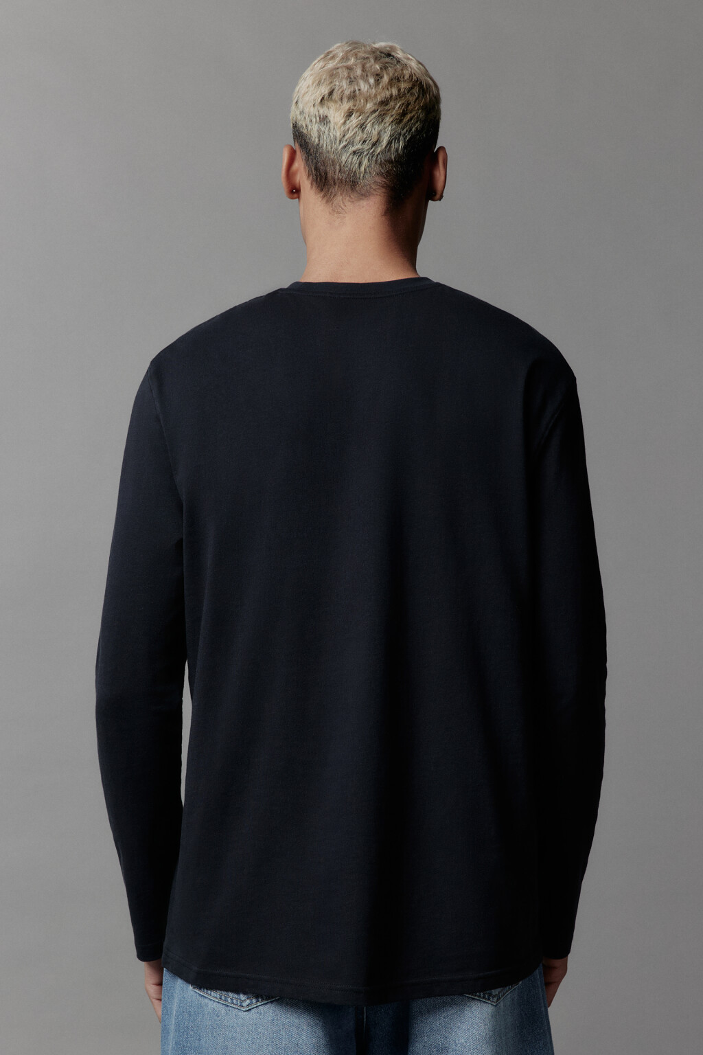 Лонгслив oversize базовый из хлопка - цвет черный - 3