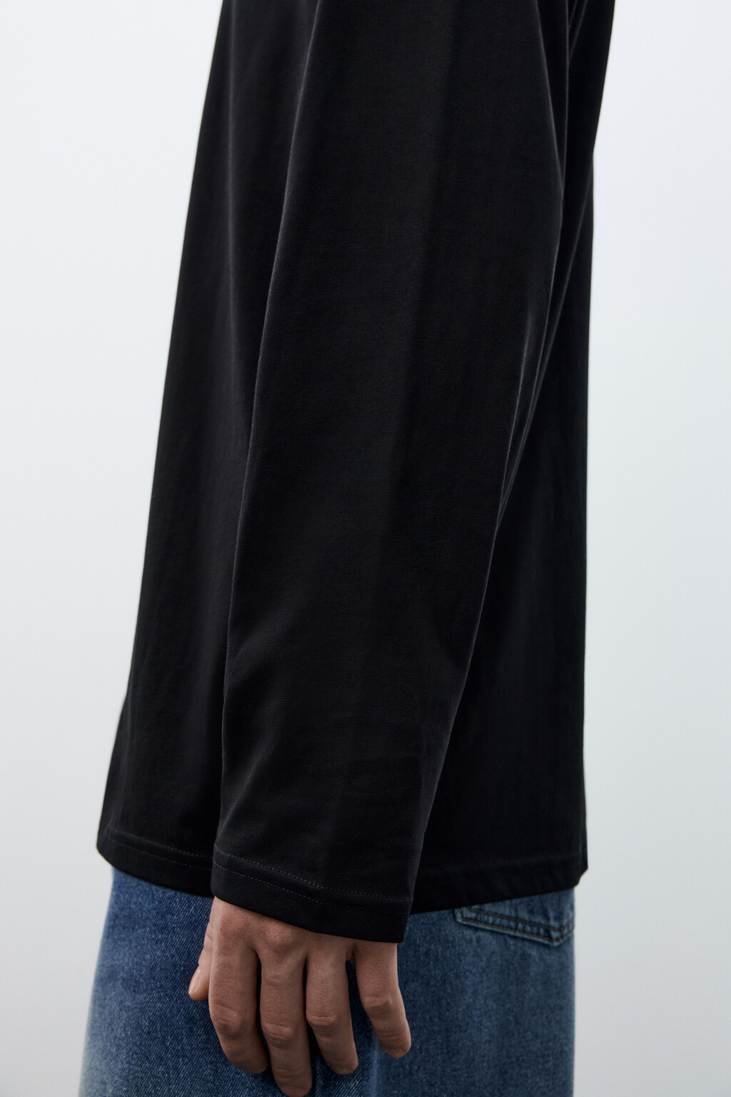 Лонгслив oversize базовый из хлопка - цвет черный - 6