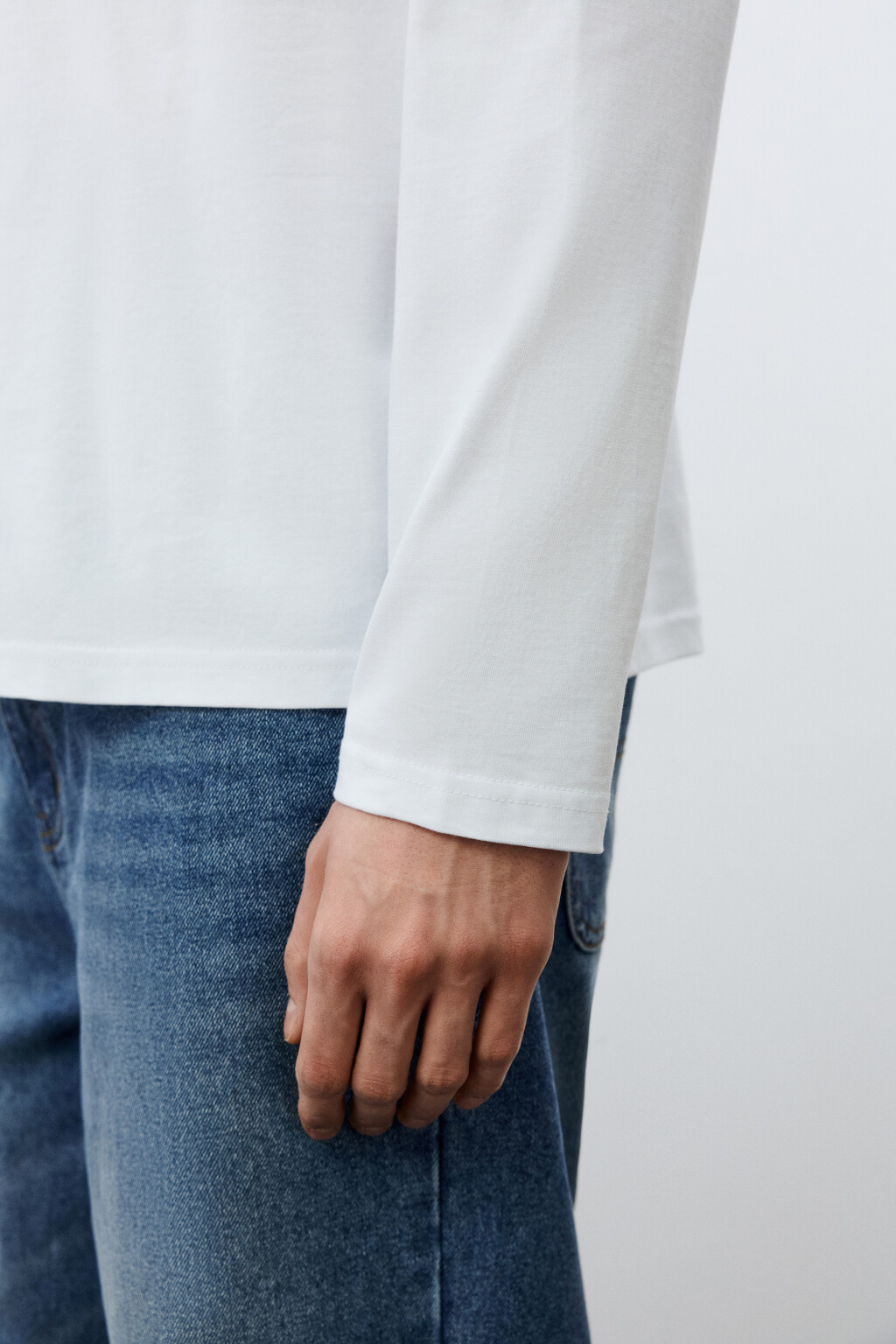 Лонгслив oversize базовый из хлопка - цвет белый - 6