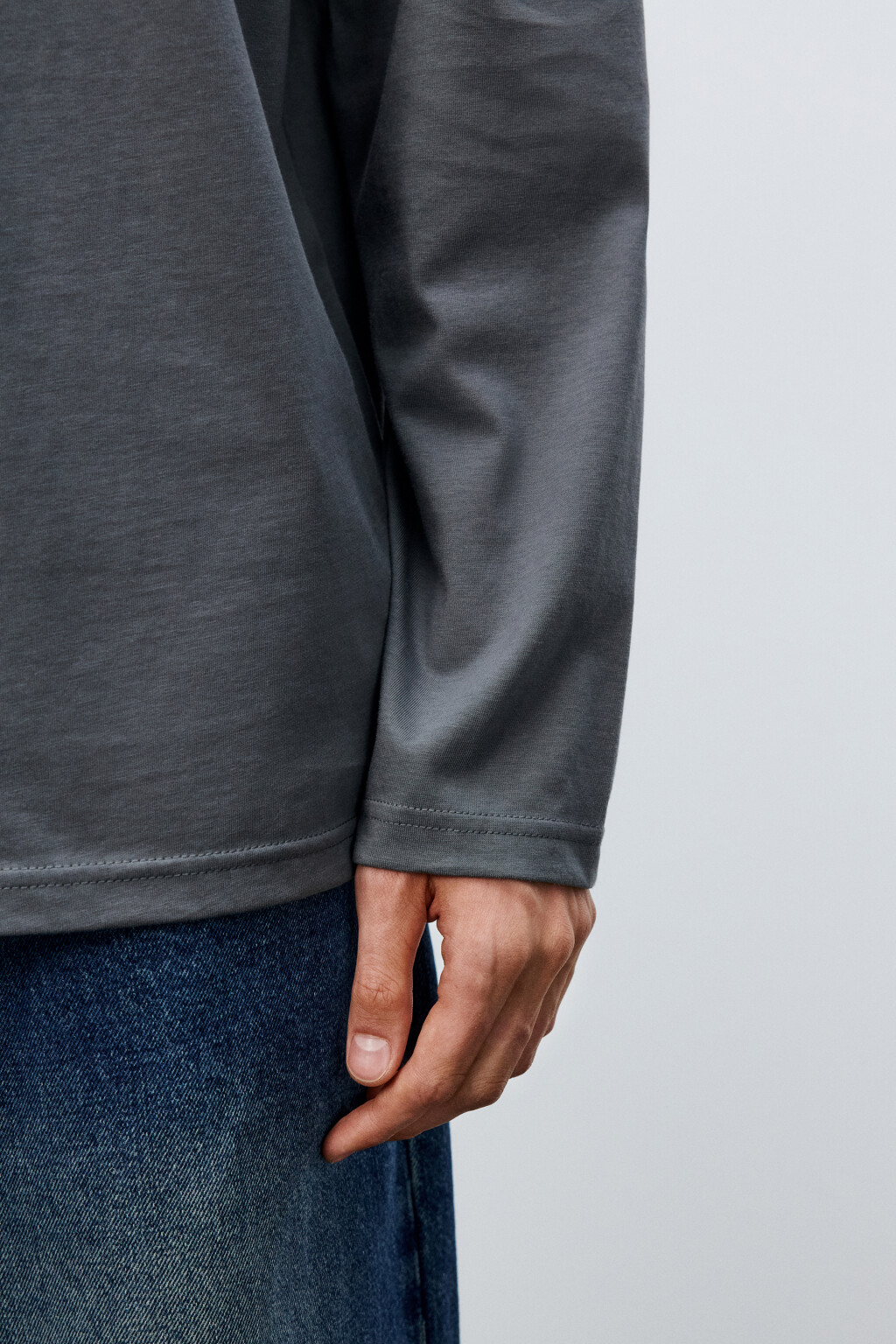 Лонгслив oversize базовый из хлопка - цвет серый - 7