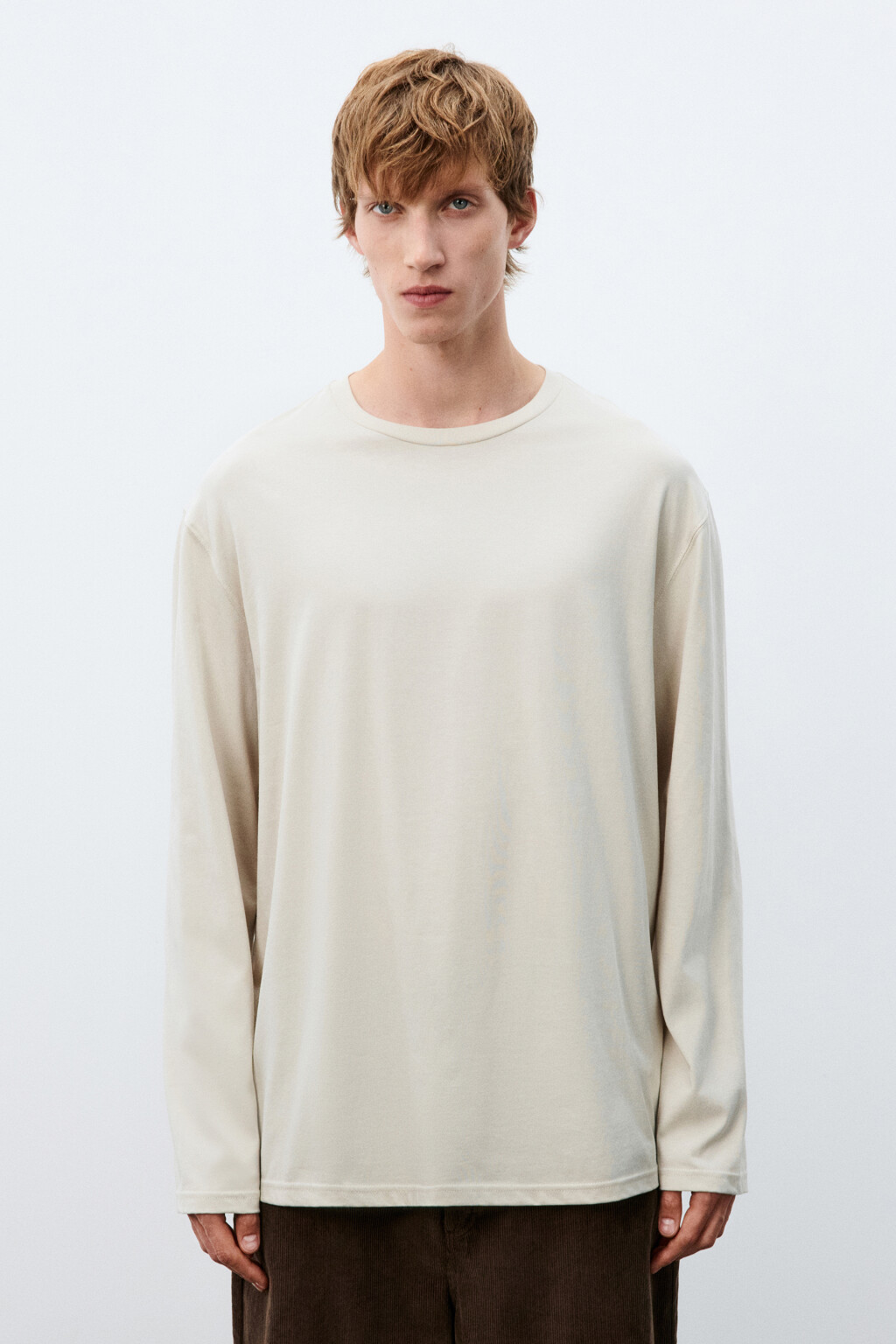 Лонгслив oversize базовый из хлопка - цвет молочный - 2