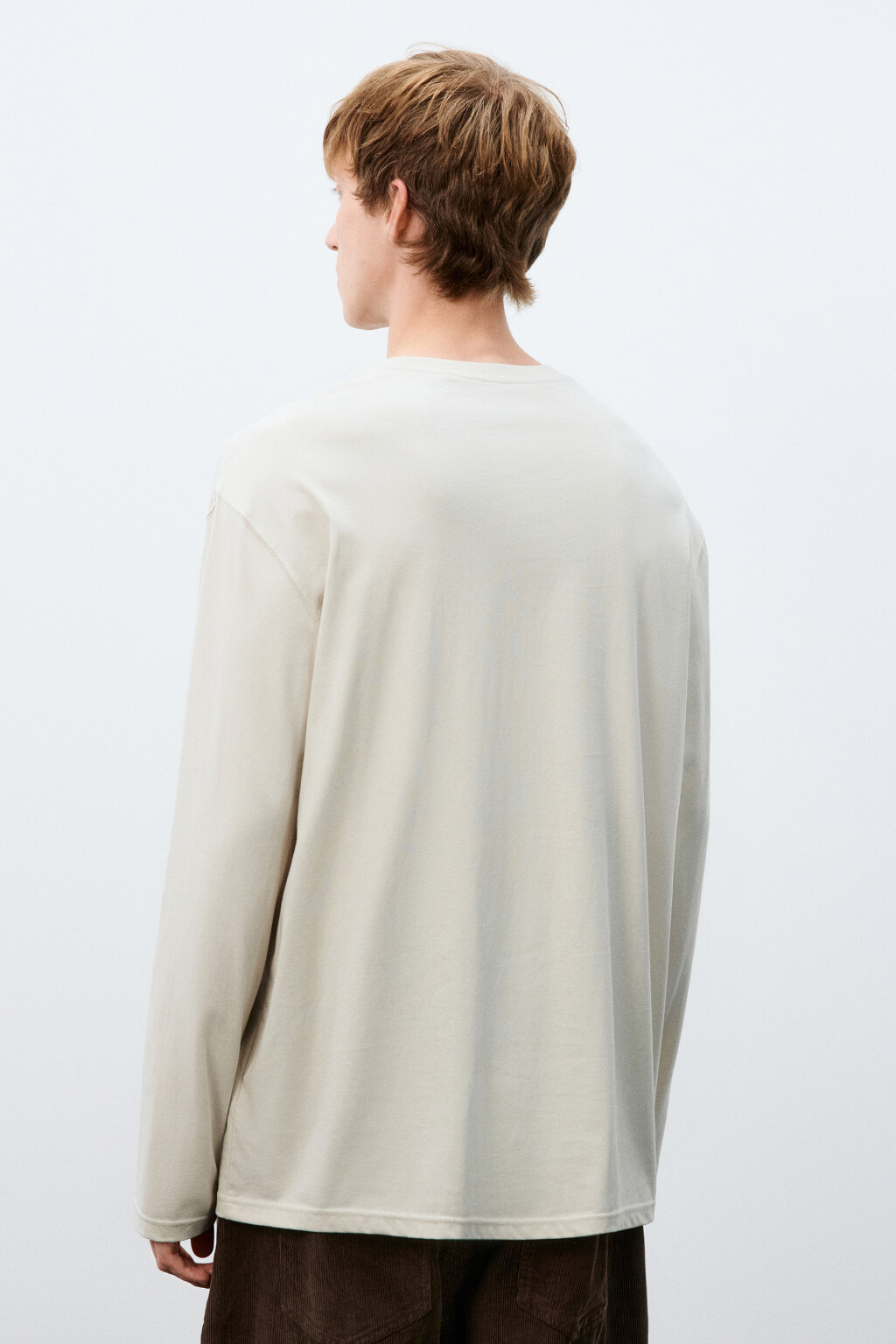 Лонгслив oversize базовый из хлопка - цвет молочный - 3