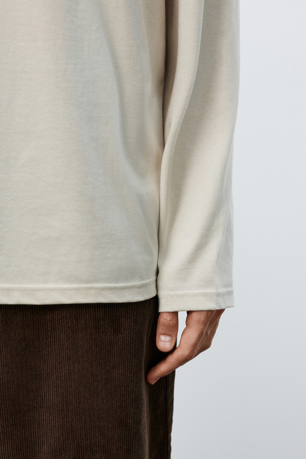 Лонгслив oversize базовый из хлопка - цвет молочный - 6