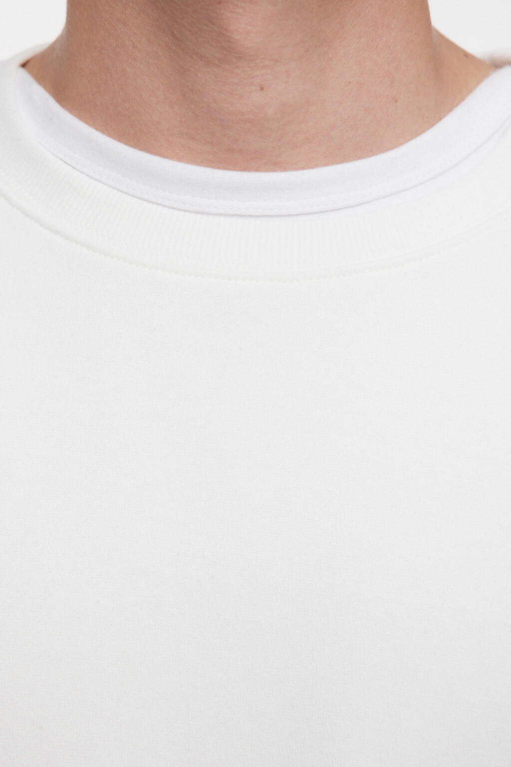 Свитшот базовый хлопковый свободного кроя - цвет белый - 6