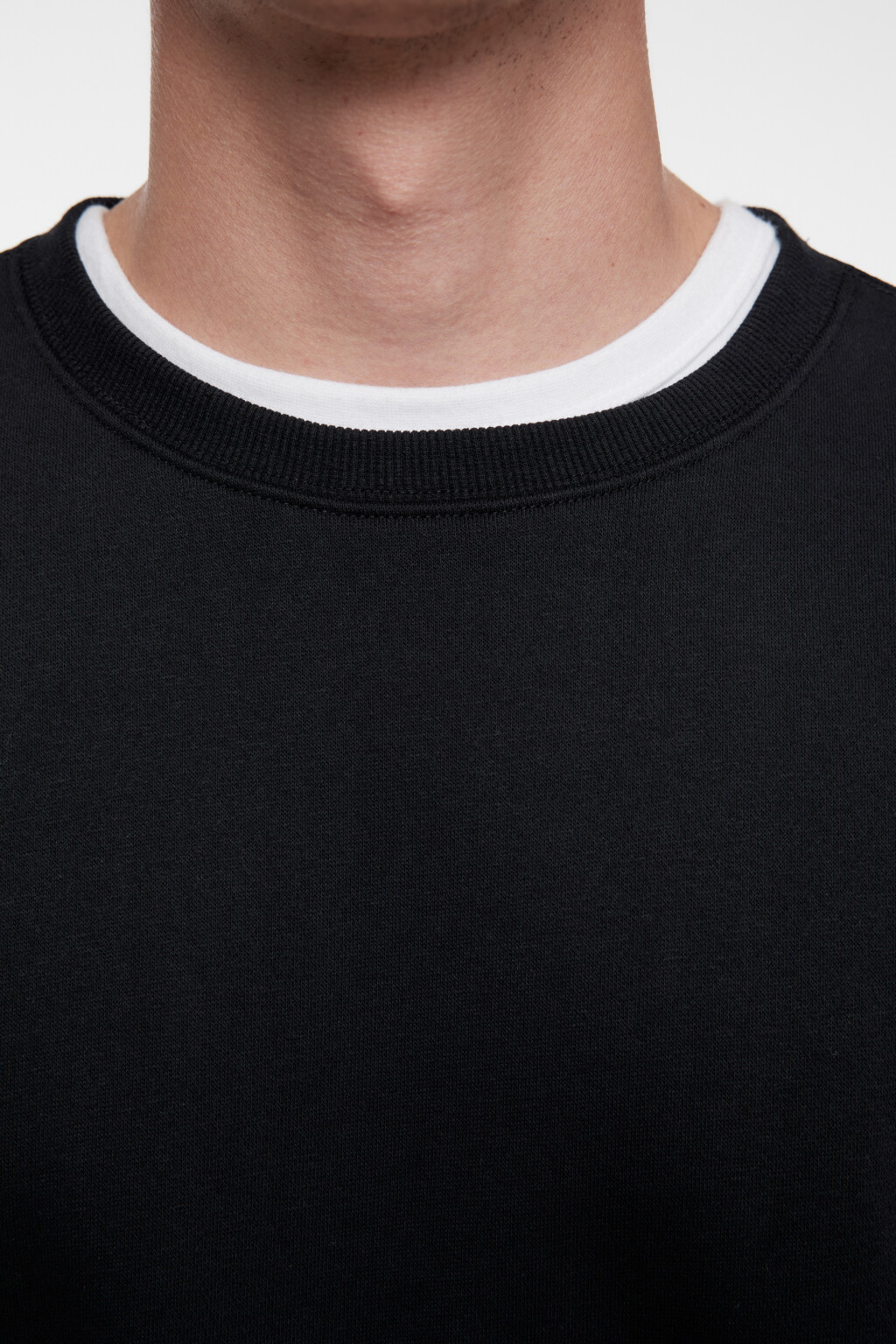 Свитшот базовый хлопковый свободного кроя - цвет черный - 6