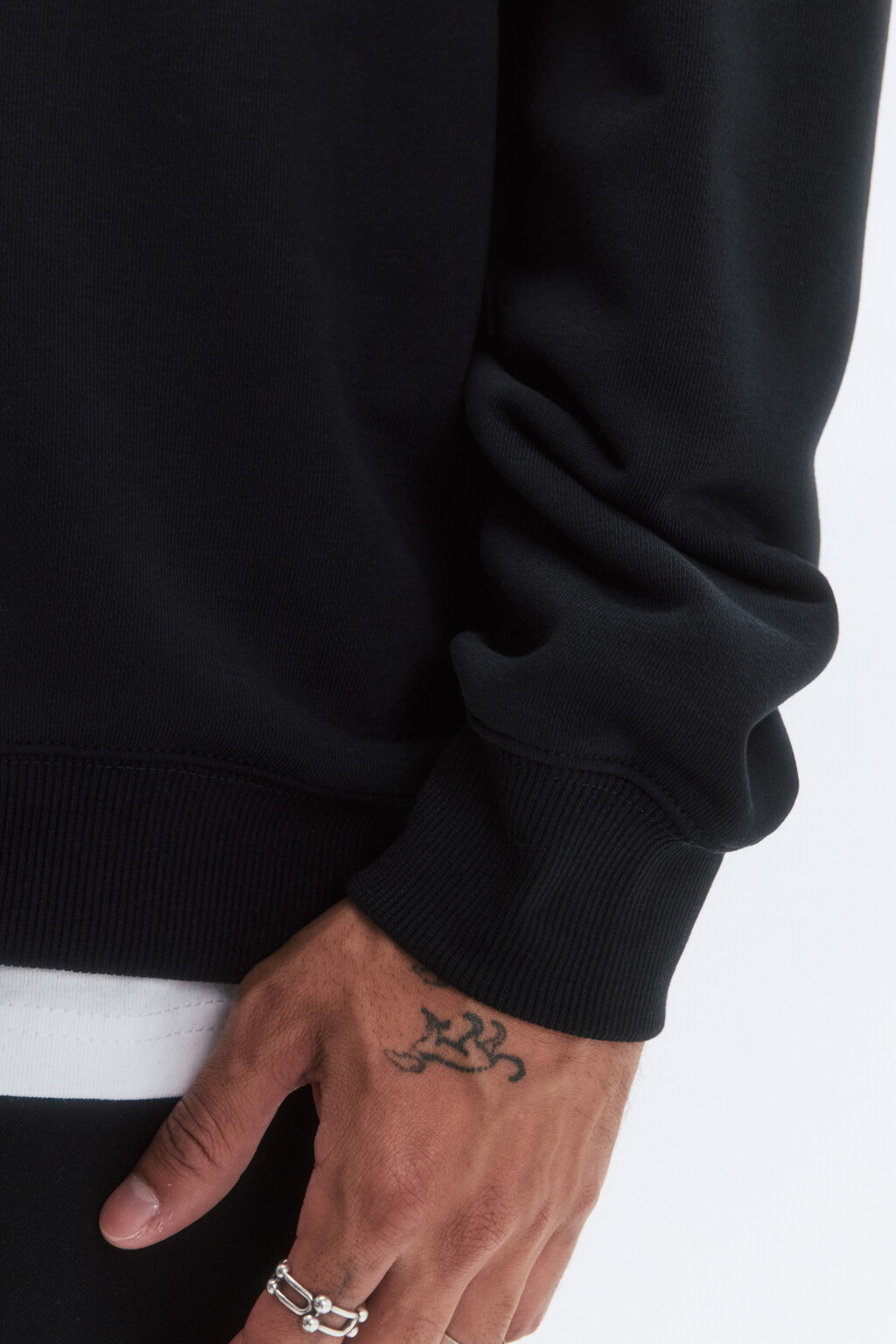 Свитшот базовый из футера - цвет черный - 7