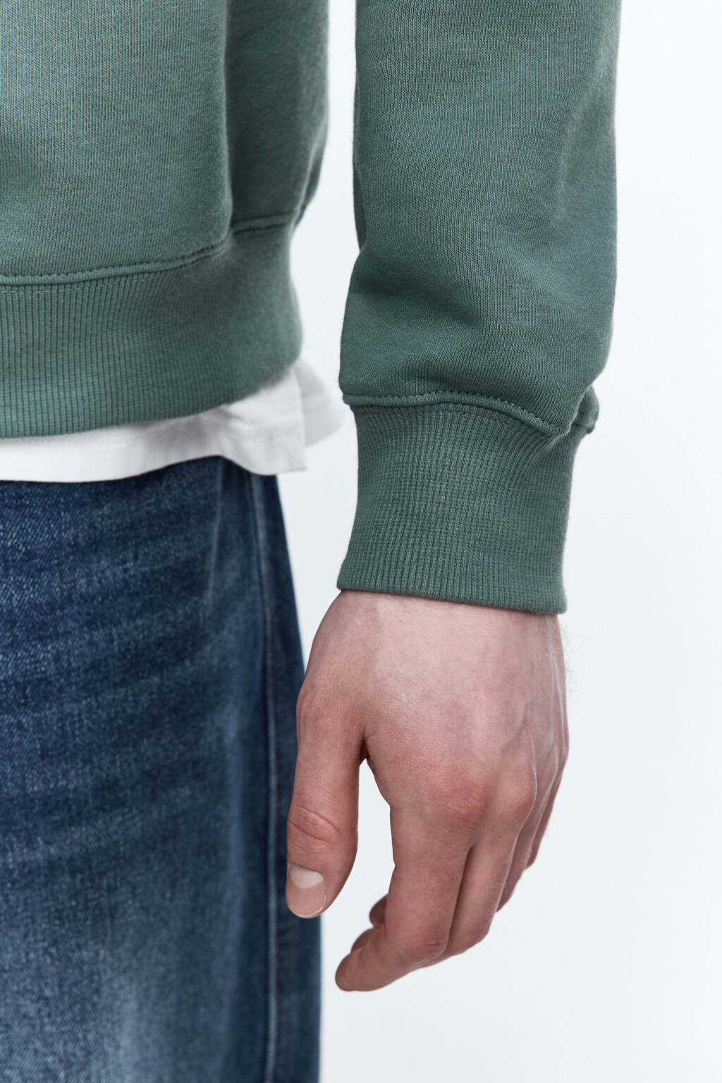 Свитшот oversize базовый из футера - цвет зеленый - 8