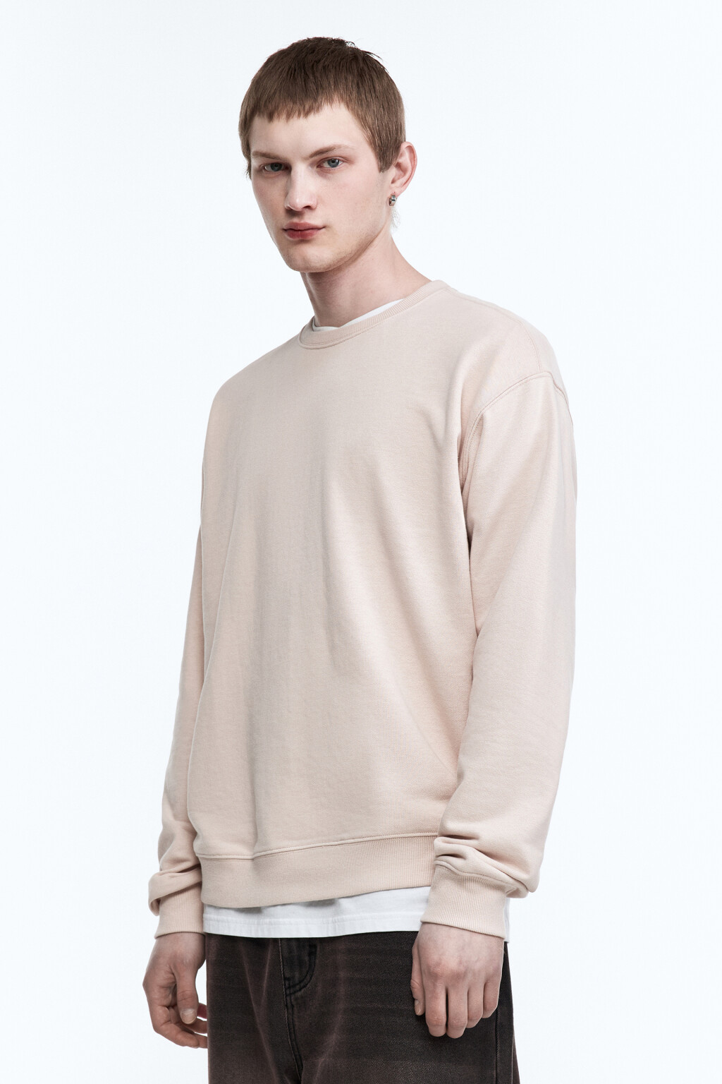 Свитшот oversize базовый из футера - цвет коричневый - 3