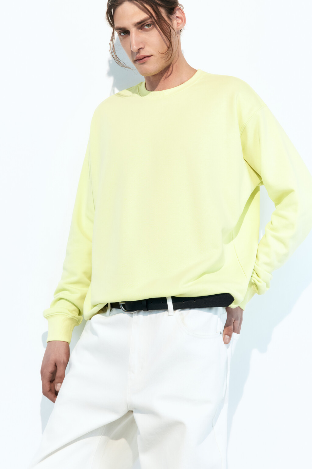 Свитшот oversize базовый из футера - цвет зеленый - 1