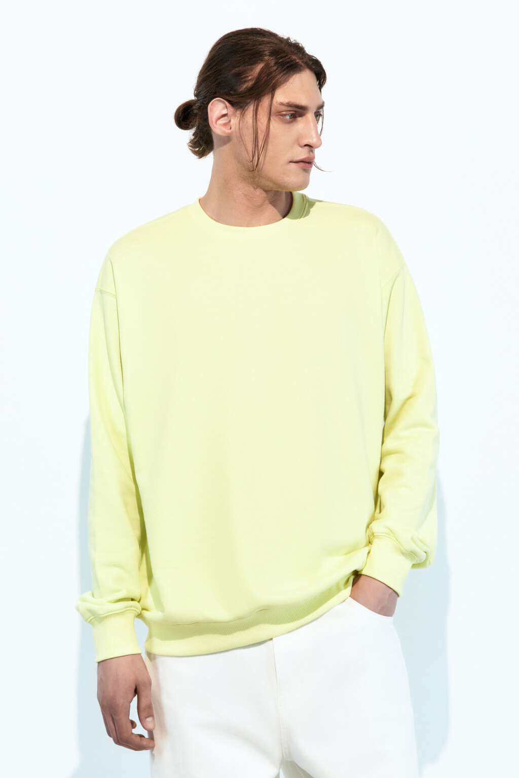 Свитшот oversize базовый из футера - цвет зеленый - 2