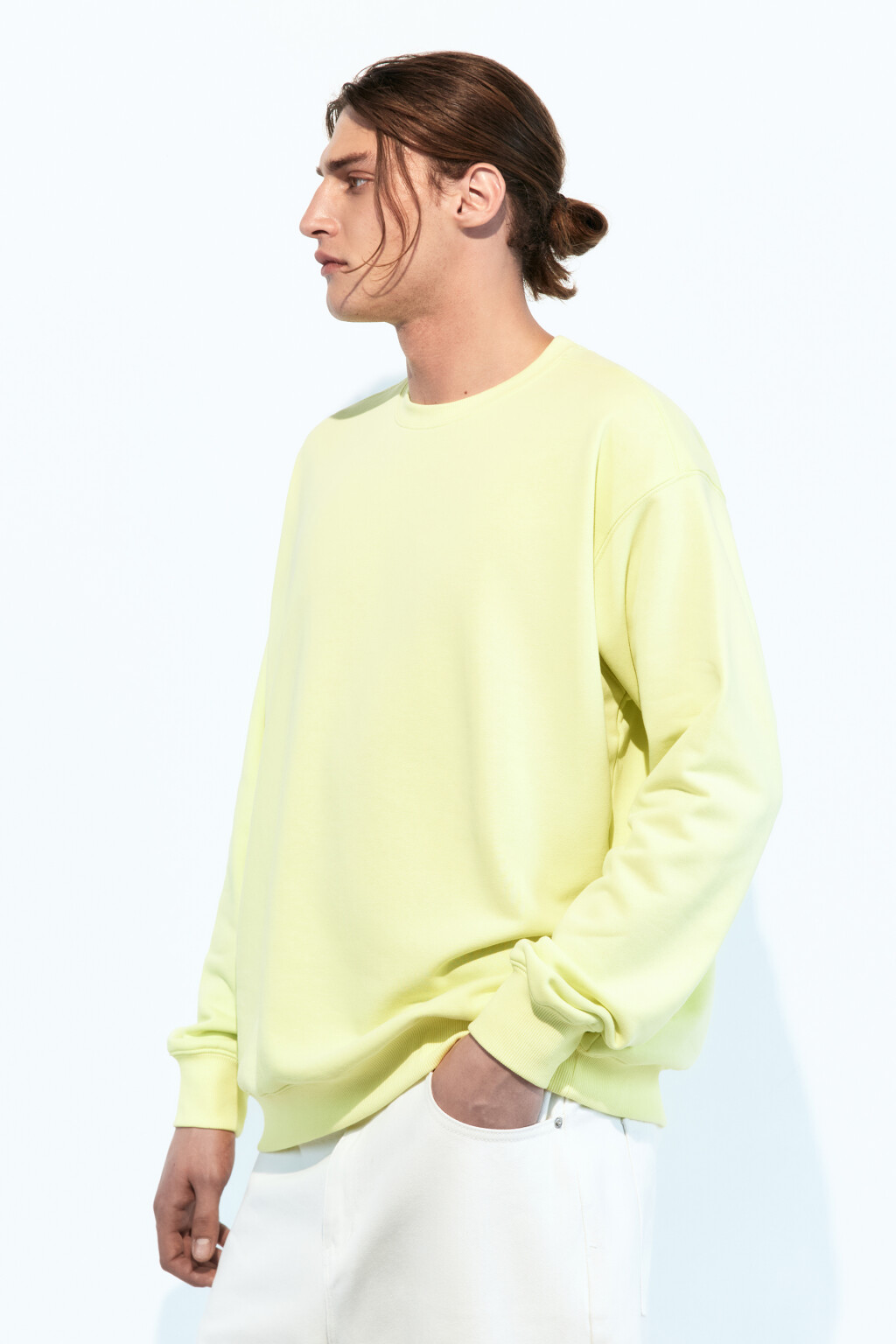 Свитшот oversize базовый из футера - цвет зеленый - 3