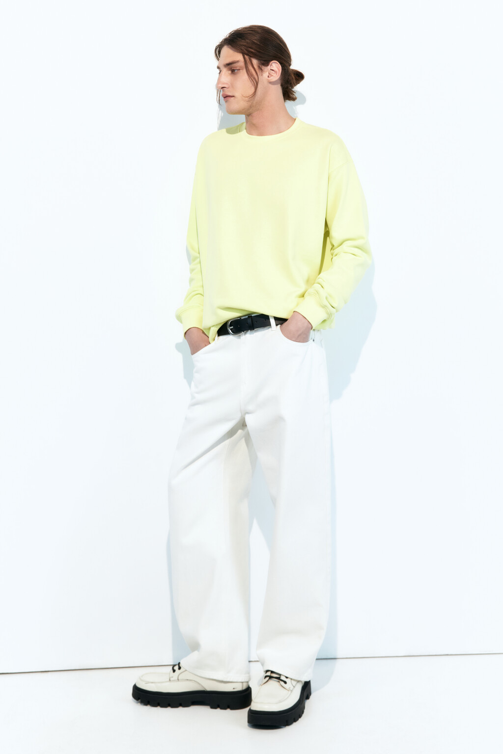 Свитшот oversize базовый из футера - цвет зеленый - 5