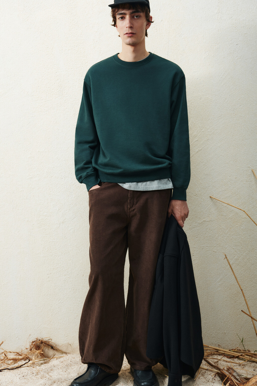 Свитшот базовый из футера - цвет зеленый - 1