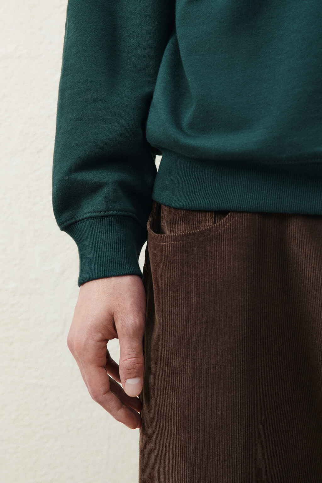 Свитшот базовый из футера - цвет зеленый - 6