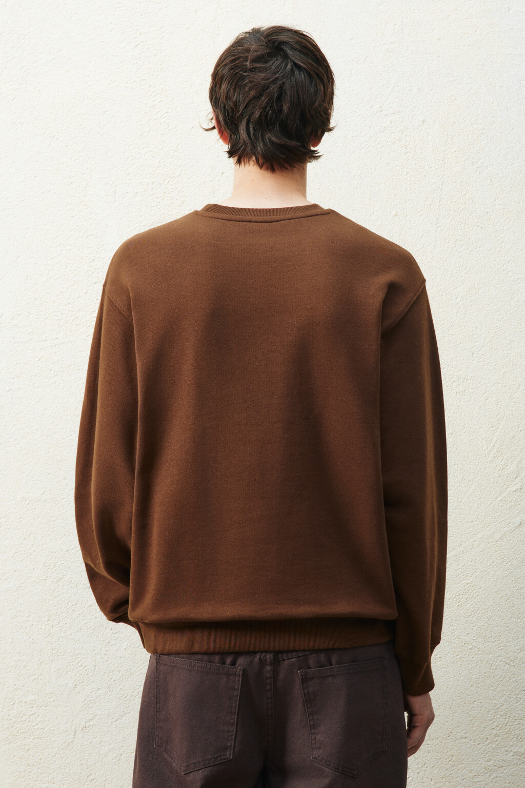 Свитшот базовый из футера - цвет коричневый - 3